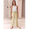 imageANRABESS Women Linen Pants Casual Loose High Waist Boho Wide Leg Cropped Palazzo Beach Pants Summer Outfits 2026 TrendyApricot