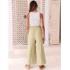 imageANRABESS Women Linen Pants Casual Loose High Waist Boho Wide Leg Cropped Palazzo Beach Pants Summer Outfits 2026 TrendyApricot