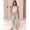 imageANRABESS Women Linen Pants Casual Loose High Waist Boho Wide Leg Cropped Palazzo Beach Pants Summer Outfits 2026 TrendyBeige