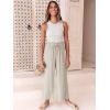 imageANRABESS Women Linen Pants Casual Loose High Waist Boho Wide Leg Cropped Palazzo Beach Pants Summer Outfits 2026 TrendyBeige