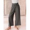 imageANRABESS Women Linen Pants Casual Loose High Waist Boho Wide Leg Cropped Palazzo Beach Pants Summer Outfits 2026 TrendyDark Gray