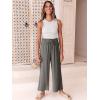 imageANRABESS Women Linen Pants Casual Loose High Waist Boho Wide Leg Cropped Palazzo Beach Pants Summer Outfits 2026 TrendyDark Gray