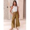 imageANRABESS Women Linen Pants Casual Loose High Waist Boho Wide Leg Cropped Palazzo Beach Pants Summer Outfits 2026 TrendyDark Khaki