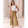imageANRABESS Women Linen Pants Casual Loose High Waist Boho Wide Leg Cropped Palazzo Beach Pants Summer Outfits 2026 TrendyDark Khaki