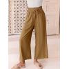 imageANRABESS Women Linen Pants Casual Loose High Waist Boho Wide Leg Cropped Palazzo Beach Pants Summer Outfits 2026 TrendyDark Khaki