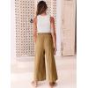 imageANRABESS Women Linen Pants Casual Loose High Waist Boho Wide Leg Cropped Palazzo Beach Pants Summer Outfits 2026 TrendyDark Khaki