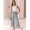 imageANRABESS Women Linen Pants Casual Loose High Waist Boho Wide Leg Cropped Palazzo Beach Pants Summer Outfits 2026 TrendyGray