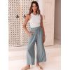 imageANRABESS Women Linen Pants Casual Loose High Waist Boho Wide Leg Cropped Palazzo Beach Pants Summer Outfits 2026 TrendyGray