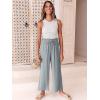 imageANRABESS Women Linen Pants Casual Loose High Waist Boho Wide Leg Cropped Palazzo Beach Pants Summer Outfits 2026 TrendyGray