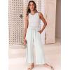 imageANRABESS Women Linen Pants Casual Loose High Waist Boho Wide Leg Cropped Palazzo Beach Pants Summer Outfits 2026 TrendyWhite