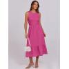 imageANRABESS Women Midi Dresses 2026 Summer Casual Sleeveless Sundress High Neck Tank Top Racerback Flowy Beach Dress  PocketsHot Pink