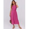 imageANRABESS Women Midi Dresses 2026 Summer Casual Sleeveless Sundress High Neck Tank Top Racerback Flowy Beach Dress  PocketsHot Pink