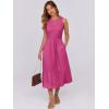 imageANRABESS Women Midi Dresses 2026 Summer Casual Sleeveless Sundress High Neck Tank Top Racerback Flowy Beach Dress  PocketsHot Pink