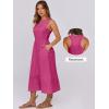 imageANRABESS Women Midi Dresses 2026 Summer Casual Sleeveless Sundress High Neck Tank Top Racerback Flowy Beach Dress  PocketsHot Pink