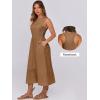 imageANRABESS Women Midi Dresses 2026 Summer Casual Sleeveless Sundress High Neck Tank Top Racerback Flowy Beach Dress  PocketsLight Brown