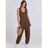 imageANRABESS Women Overalls Jumpsuits Loose Casual Dressy Sleeveless Baggy Harem Pants Romper Jumpers 2026 Trendy Summer OutfitsBrown