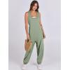 imageANRABESS Women Overalls Jumpsuits Loose Casual Dressy Sleeveless Baggy Harem Pants Romper Jumpers 2026 Trendy Summer OutfitsGreen