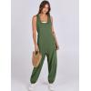 imageANRABESS Women Overalls Jumpsuits Loose Casual Dressy Sleeveless Baggy Harem Pants Romper Jumpers 2026 Trendy Summer OutfitsOlive