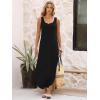 imageANRABESS Women Summer Casual Sleeveless Square Neck Beach Maxi Dress 2026 Trendy Loose Fit Split Tank Shirt Vacation SundressBlack