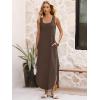 imageANRABESS Women Summer Casual Sleeveless Square Neck Beach Maxi Dress 2026 Trendy Loose Fit Split Tank Shirt Vacation SundressBrown