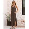 imageANRABESS Women Summer Casual Sleeveless Square Neck Beach Maxi Dress 2026 Trendy Loose Fit Split Tank Shirt Vacation SundressBrown