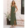 imageANRABESS Women Summer Casual Sleeveless Square Neck Beach Maxi Dress 2026 Trendy Loose Fit Split Tank Shirt Vacation SundressOlive
