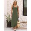 imageANRABESS Women Summer Casual Sleeveless Square Neck Beach Maxi Dress 2026 Trendy Loose Fit Split Tank Shirt Vacation SundressOlive