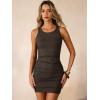 imageANRABESS Women Summer Tank Dress Ribbed Knit Fitted Bodycon Sleeveless Basic Cocktail Party Vacation Mini Dresses 2026Brown