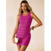 imageANRABESS Women Summer Tank Dress Ribbed Knit Fitted Bodycon Sleeveless Basic Cocktail Party Vacation Mini Dresses 2026Hot Pink