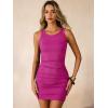 imageANRABESS Women Summer Tank Dress Ribbed Knit Fitted Bodycon Sleeveless Basic Cocktail Party Vacation Mini Dresses 2026Hot Pink