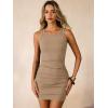 imageANRABESS Women Summer Tank Dress Ribbed Knit Fitted Bodycon Sleeveless Basic Cocktail Party Vacation Mini Dresses 2026Khaki