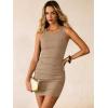 imageANRABESS Women Summer Tank Dress Ribbed Knit Fitted Bodycon Sleeveless Basic Cocktail Party Vacation Mini Dresses 2026Khaki