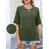 imageANRABESS Women TShirts 2026 Fashion Half Sleeve Loose Fit Top Trendy Cute Flowy Tee Shirts Summer Casual OutfitsArmy Green