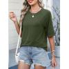 imageANRABESS Women TShirts 2026 Fashion Half Sleeve Loose Fit Top Trendy Cute Flowy Tee Shirts Summer Casual OutfitsArmy Green