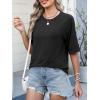 imageANRABESS Women TShirts 2026 Fashion Half Sleeve Loose Fit Top Trendy Cute Flowy Tee Shirts Summer Casual OutfitsBlack