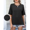 imageANRABESS Women TShirts 2026 Fashion Half Sleeve Loose Fit Top Trendy Cute Flowy Tee Shirts Summer Casual OutfitsBlack