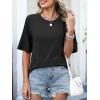 imageANRABESS Women TShirts 2026 Fashion Half Sleeve Loose Fit Top Trendy Cute Flowy Tee Shirts Summer Casual OutfitsBlack