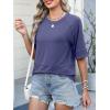 imageANRABESS Women TShirts 2026 Fashion Half Sleeve Loose Fit Top Trendy Cute Flowy Tee Shirts Summer Casual OutfitsBlue Gray