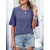 imageANRABESS Women TShirts 2026 Fashion Half Sleeve Loose Fit Top Trendy Cute Flowy Tee Shirts Summer Casual OutfitsBlue Gray