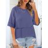 imageANRABESS Women TShirts 2026 Fashion Half Sleeve Loose Fit Top Trendy Cute Flowy Tee Shirts Summer Casual OutfitsBlue Gray