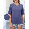 imageANRABESS Women TShirts 2026 Fashion Half Sleeve Loose Fit Top Trendy Cute Flowy Tee Shirts Summer Casual OutfitsBlue Gray