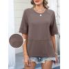imageANRABESS Women TShirts 2026 Fashion Half Sleeve Loose Fit Top Trendy Cute Flowy Tee Shirts Summer Casual OutfitsBrown