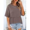 imageANRABESS Women TShirts 2026 Fashion Half Sleeve Loose Fit Top Trendy Cute Flowy Tee Shirts Summer Casual OutfitsBrown
