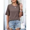 imageANRABESS Women TShirts 2026 Fashion Half Sleeve Loose Fit Top Trendy Cute Flowy Tee Shirts Summer Casual OutfitsBrown