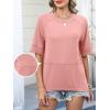 imageANRABESS Women TShirts 2026 Fashion Half Sleeve Loose Fit Top Trendy Cute Flowy Tee Shirts Summer Casual OutfitsCoral Pink