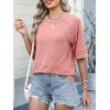 imageANRABESS Women TShirts 2026 Fashion Half Sleeve Loose Fit Top Trendy Cute Flowy Tee Shirts Summer Casual OutfitsCoral Pink