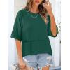 imageANRABESS Women TShirts 2026 Fashion Half Sleeve Loose Fit Top Trendy Cute Flowy Tee Shirts Summer Casual OutfitsDark Green