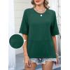 imageANRABESS Women TShirts 2026 Fashion Half Sleeve Loose Fit Top Trendy Cute Flowy Tee Shirts Summer Casual OutfitsDark Green
