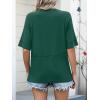 imageANRABESS Women TShirts 2026 Fashion Half Sleeve Loose Fit Top Trendy Cute Flowy Tee Shirts Summer Casual OutfitsDark Green