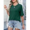 imageANRABESS Women TShirts 2026 Fashion Half Sleeve Loose Fit Top Trendy Cute Flowy Tee Shirts Summer Casual OutfitsDark Green